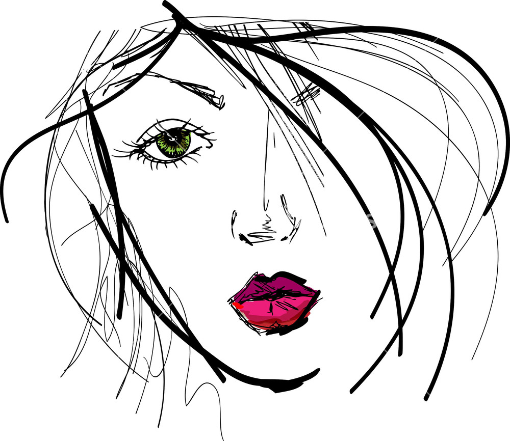 1000x866 Sketch Of Beautiful Woman Face. Vector Illustration Royalty Free - Beautiful Woman Sketch Images
