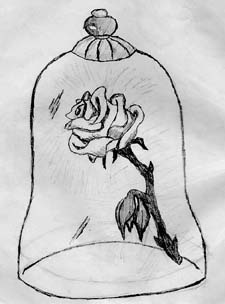 225x304 Beauty And The Beast Sketches - Beauty And The Beast Rose Sketch