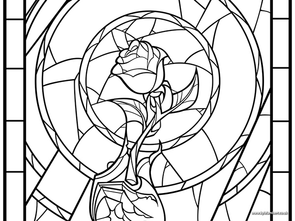 600x450 Beauty And The Beast Rose Coloring Pages - Beauty And The Beast Rose Sketch