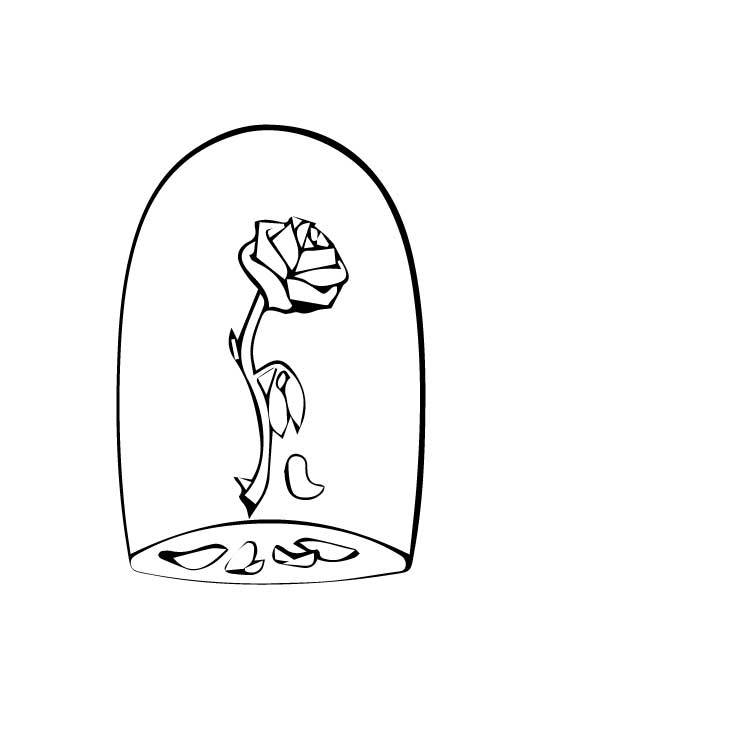 750x750 Beauty And Beast Rose Digi Stamp Etsy - Beauty And The Beast Rose Sketch