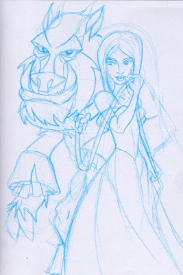 267x400 Serkworks Beauty And The Beast Sketch - Beauty And The Beast Sketch
