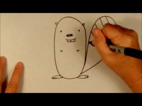 480x360 How To Draw A Cartoon Beaver Easy Drawing Tutorial - Beaver Sketch