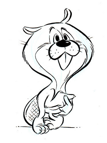 374x500 Beaver Sketch Pocketowl - Beaver Sketch