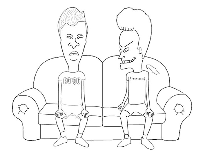 700x550 Beavis And Butthead Cartoon Sketch - Beavis And Butthead Sketch