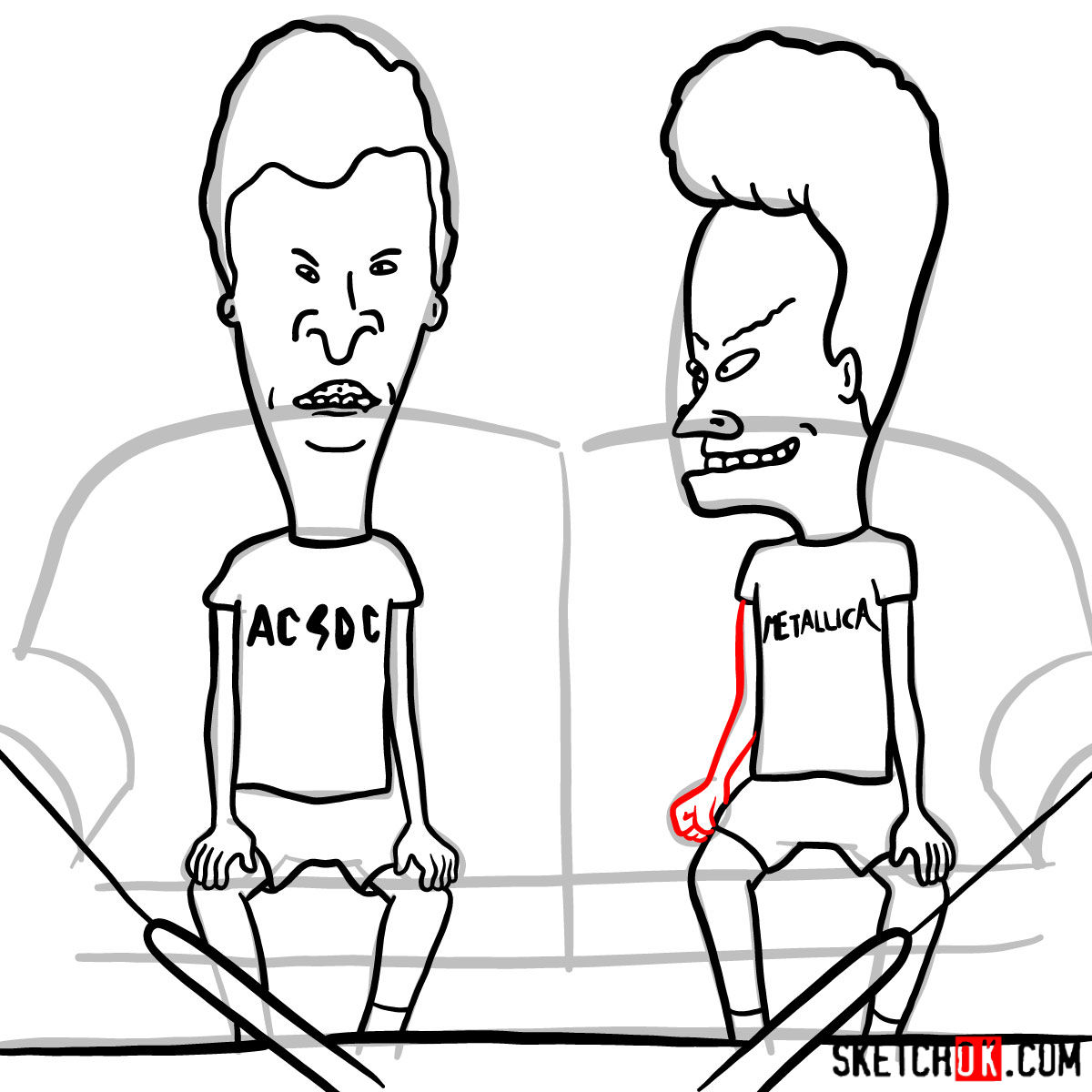 1200x1200 How To Draw Beavis And Butt Head On A Sofa - Beavis And Butthead Sketch