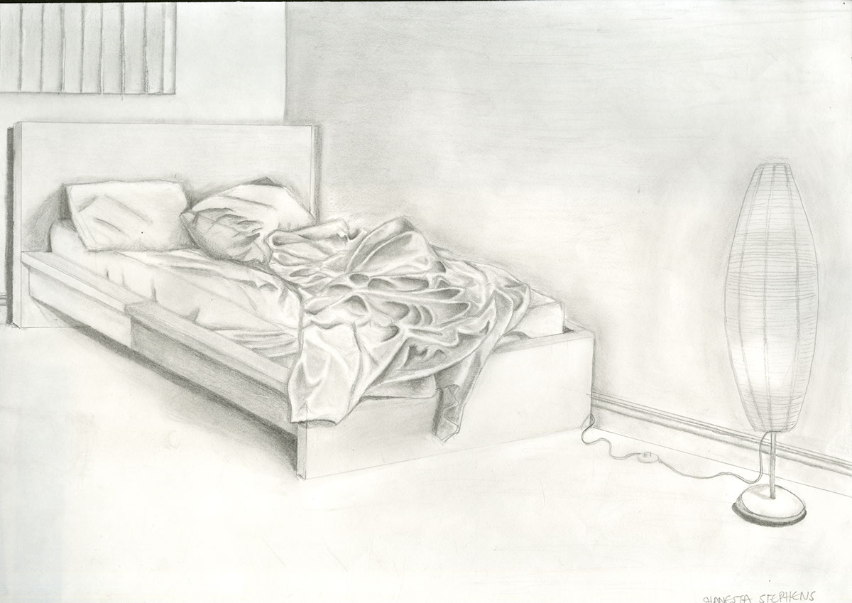 1200x849 Fnd 110 Observational Drawing Messy Bed On Behance - Bed Sketch