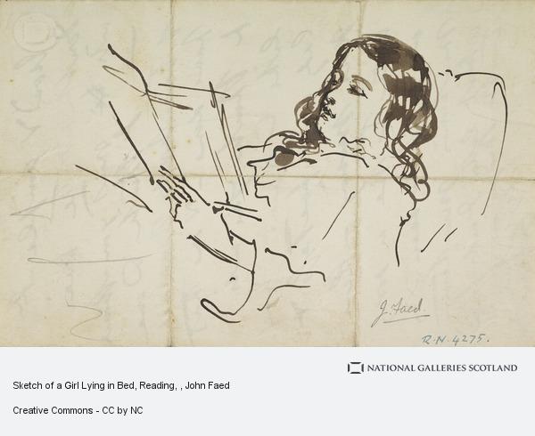 600x490 Sketch Of A Girl Lying In Bed, Reading National Galleries Of - Bed Sketch