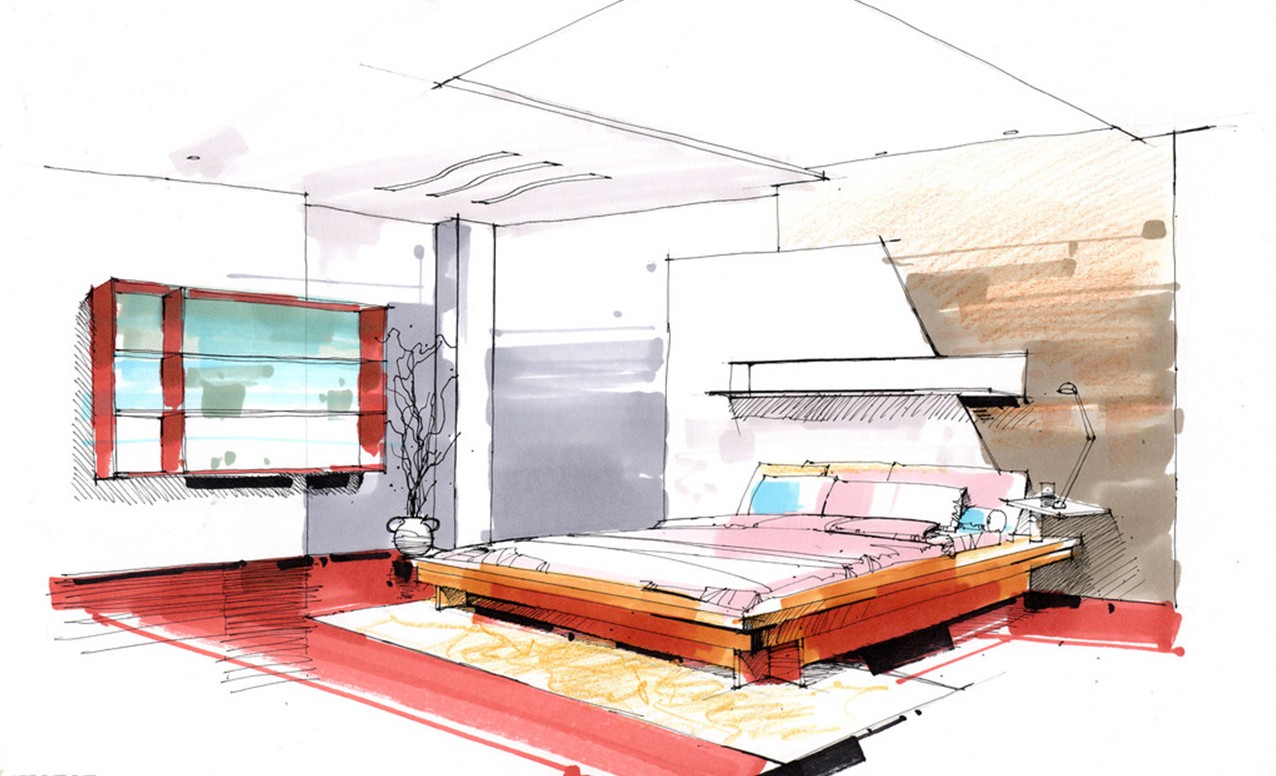 1276x776 Bedroom Design Sketch Home Design Decorating Ideas - Bedroom Sketch