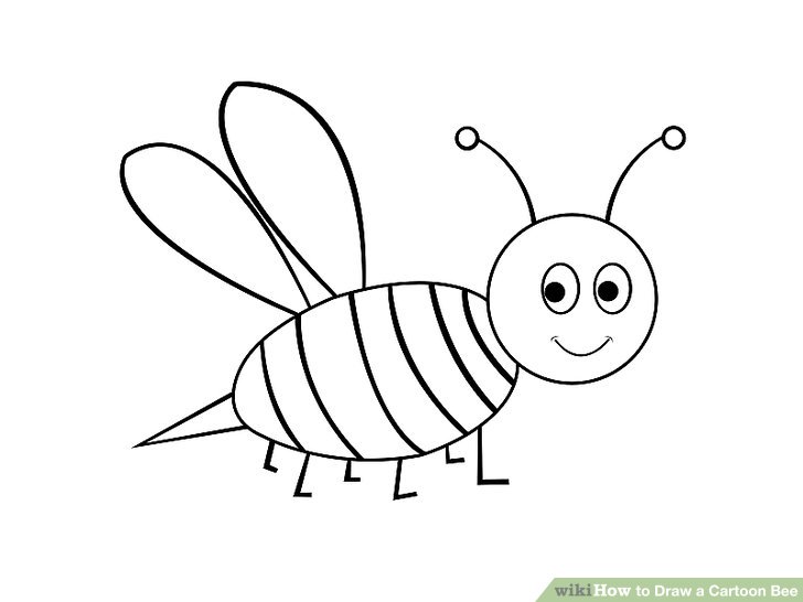 728x546 How To Draw A Cartoon Bee 12 Steps (With Pictures) - Bee Sketch