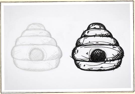 537x374 Beeautiful Illustration - Beehive Sketch