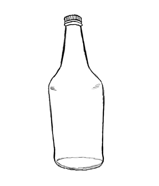 675x789 How To Draw A Bottle 6 Steps - Beer Bottle Sketch