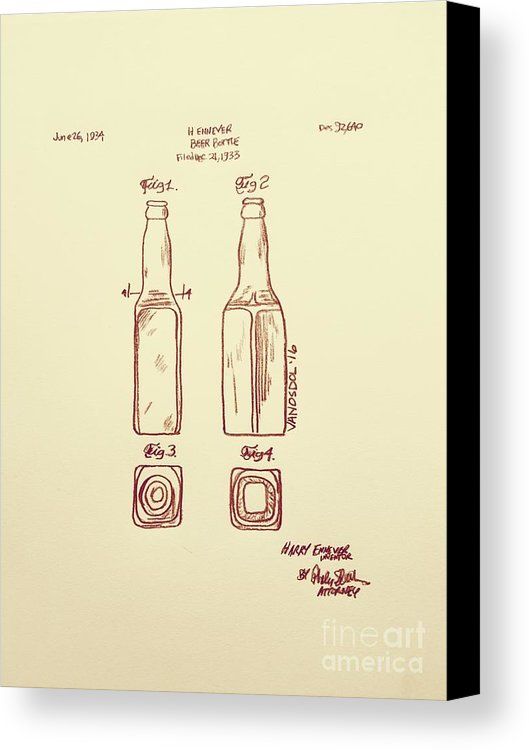 529x750 Vintage 1933 Beer Bottle Patent - Beer Bottle Sketch