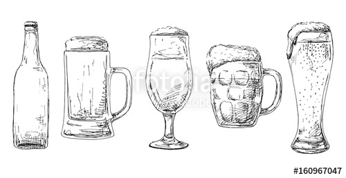 Beer Glass Sketch at PaintingValley.com | Explore collection of Beer ...