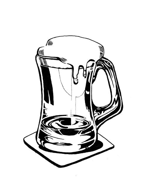 500x630 Drawn Beer Cup - Beer Glass Sketch
