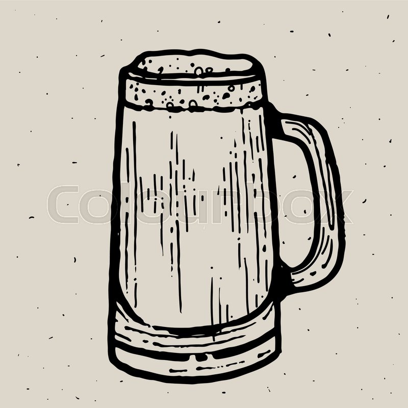 800x800 Retro Style Beer Mug Or Glass Engraving. Local Brewery. Vintage - Beer Glass Sketch
