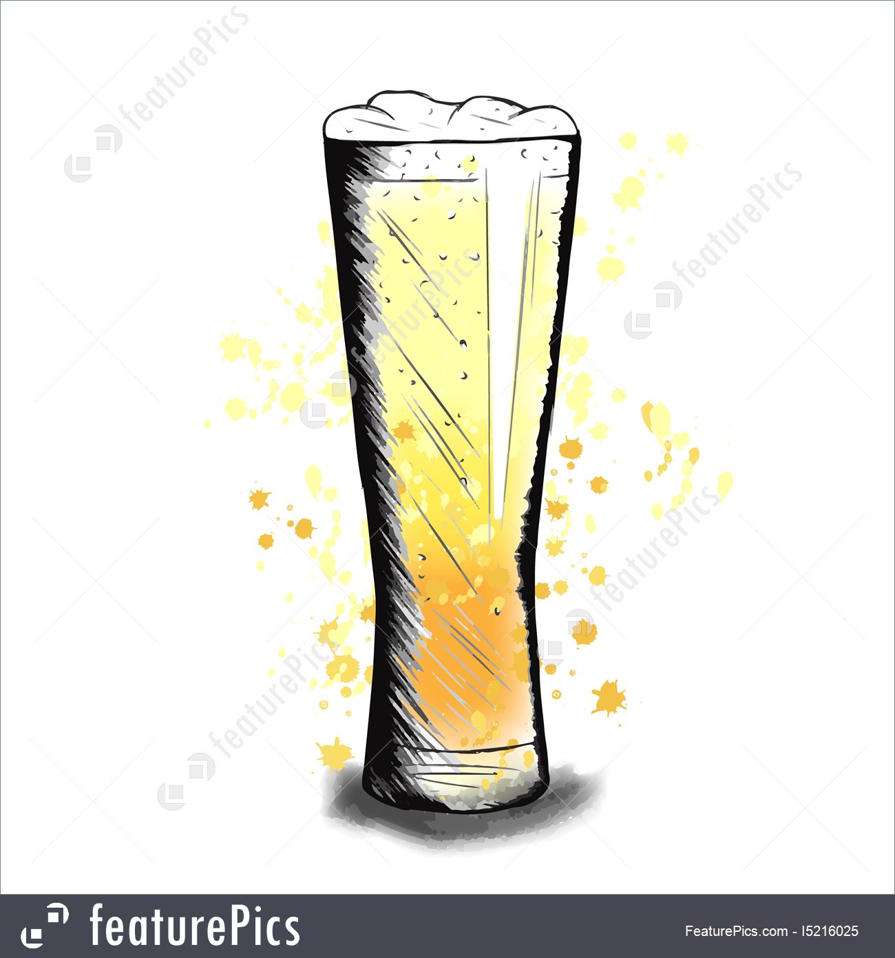 1300x1392 Vector Colorful Sketch Of Beer Glass - Beer Glass Sketch