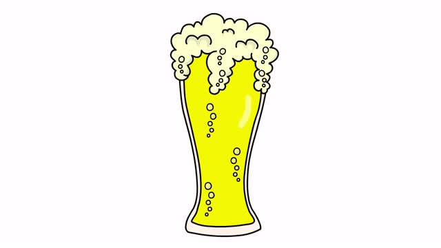 640x360 Beer Glass Food Sketch Illustration Hand Drawn Animation - Beer Glass Sketch