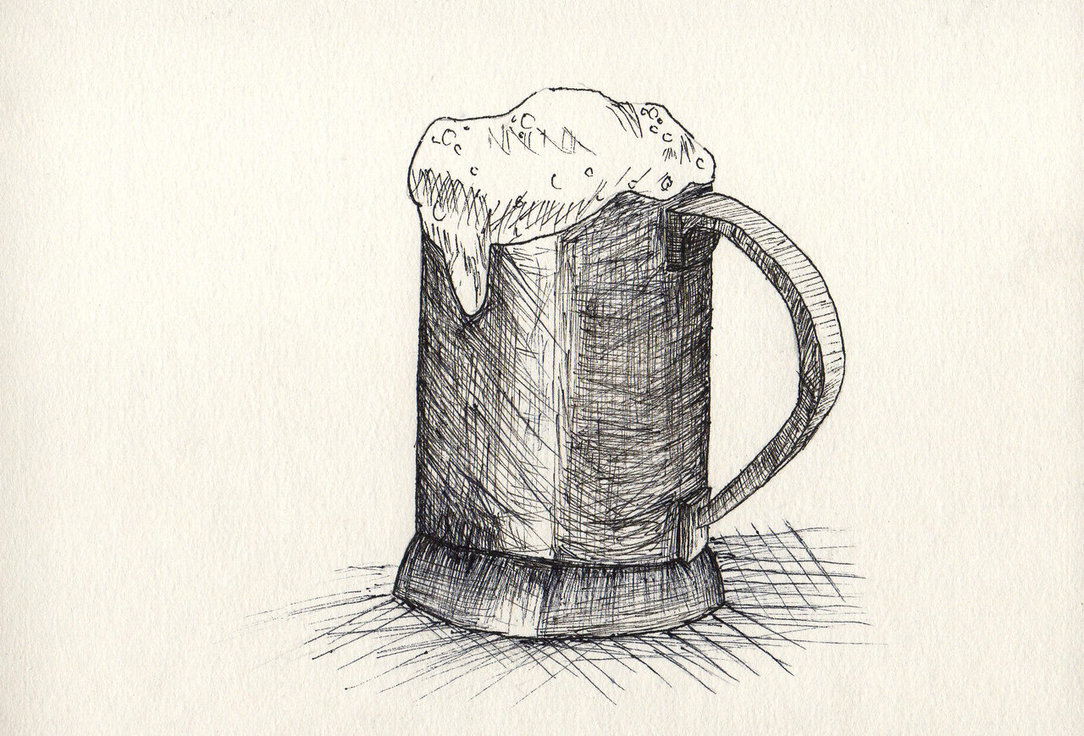 1084x736 Beer Mug Sketch By Iamjcat - Beer Mug Sketch