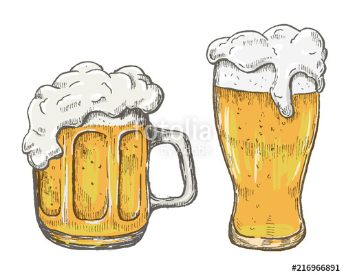 500x399 Vector Hand Drawing Beer Mug In White Background Stock Image And - Beer Mug Sketch