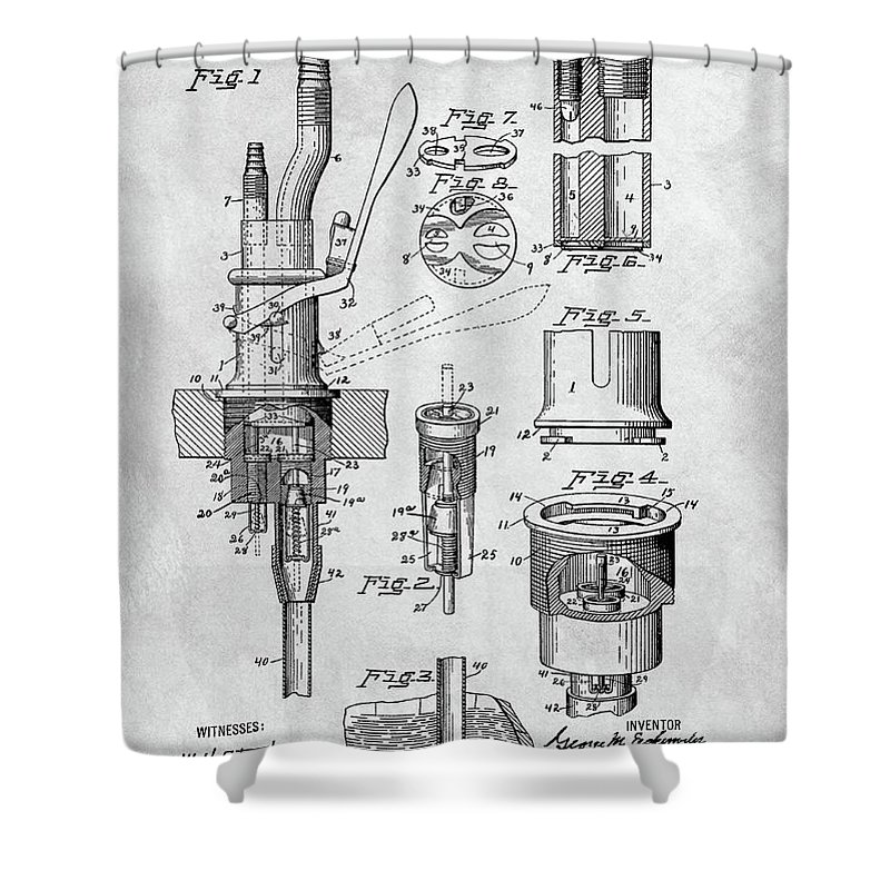 800x800 1903 Beer Tap Patent Shower Curtain For Sale By Dan Sproul - Beer Tap Sketch