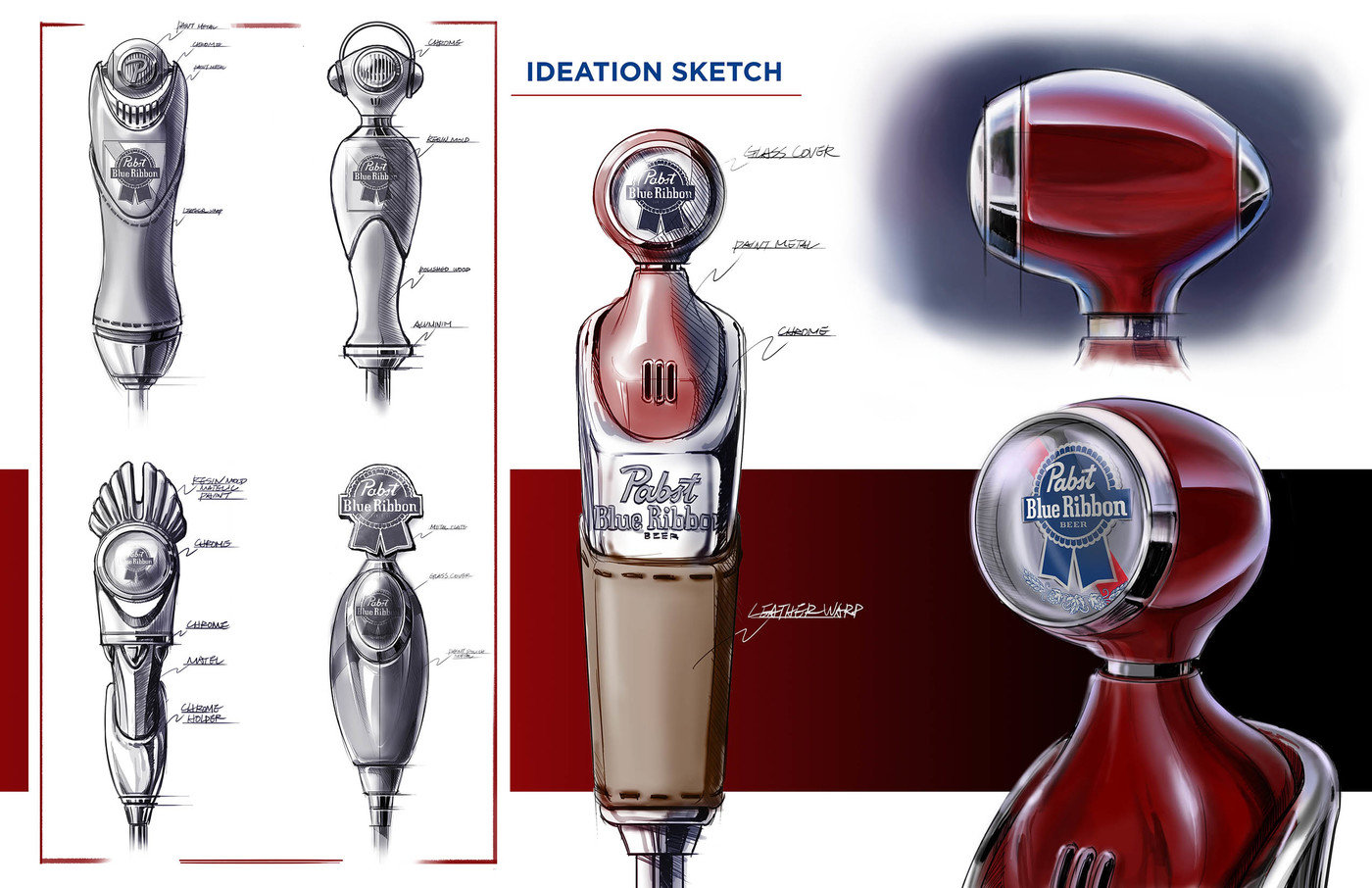 1400x906 Pabst Blue Ribbon Beer Tap Handle Concept Design By Jung Ou Yang - Beer Tap Sketch