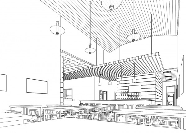 600x431 Restaurants Bar Designed By Steve Chomick, Aia - Beer Tap Sketch