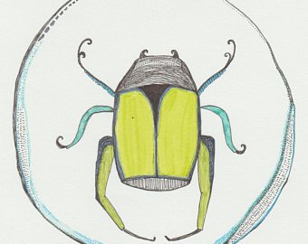 340x270 Sketch Beetle Etsy - Beetle Sketch