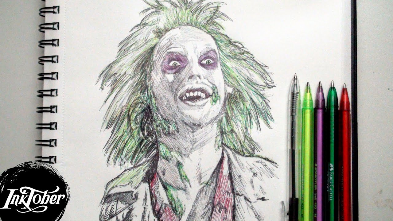 1280x720 Beetlejuice Pen Drawing - Beetlejuice Sketch
