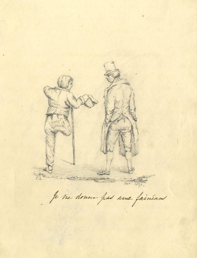 688x900 C.l., The Gentleman And The Beggar - Beggar Sketch