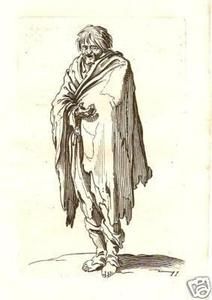 212x300 Callot Beggar In A Cloak Etching - Beggar Sketch