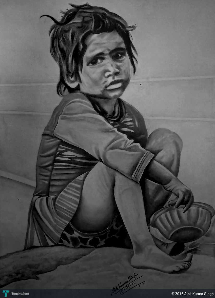 825x1142 Helpless Beggar Sketch Touchtalent - Beggar Sketch