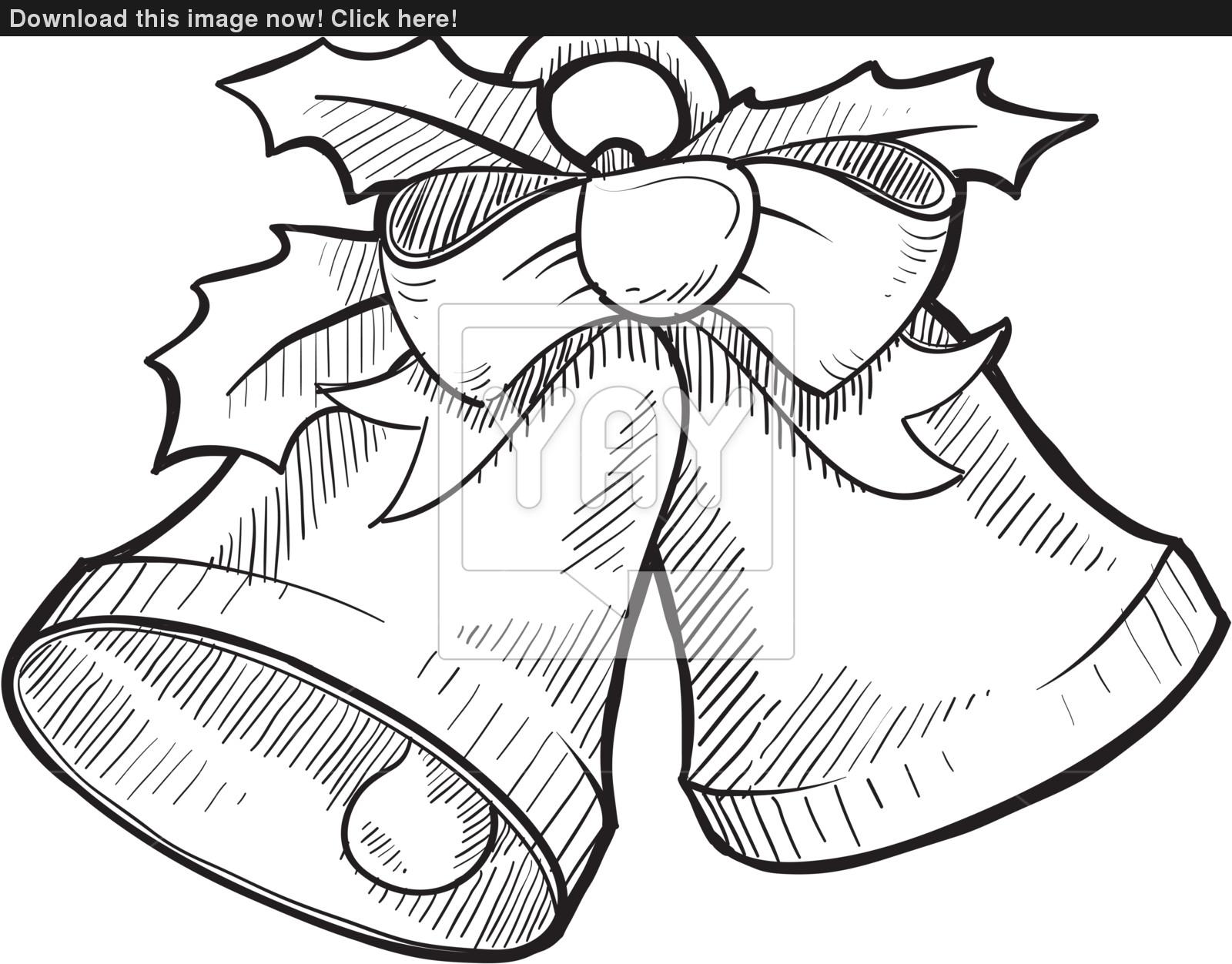 1600x1252 Holiday Bells Sketch Vector - Bell Sketch