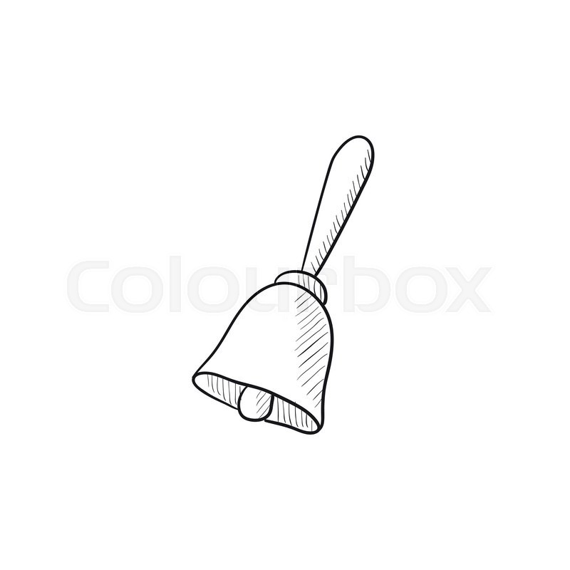 800x800 School Bell Vector Sketch Icon Isolated On Background. Hand Drawn - Bell Sketch