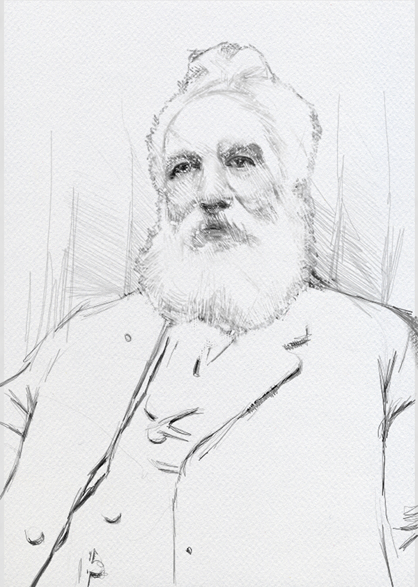 600x843 Sketch Of Graham Bell On Behance - Bell Sketch