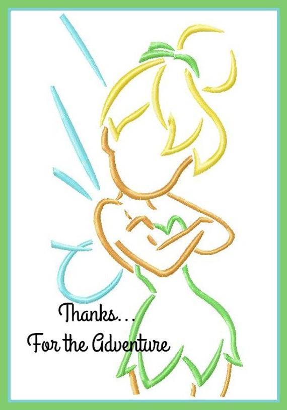 570x815 Tinker Bell Sketch Digital Embroidery Machine Design File 4x4 Etsy - Bell Sketch