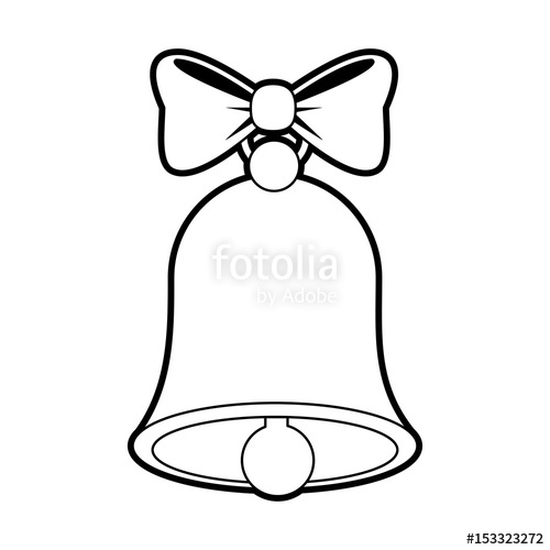 500x500 Sketch Silhouette Image Bell With Bow Ribbon Vector Illustration - Bell Sketch