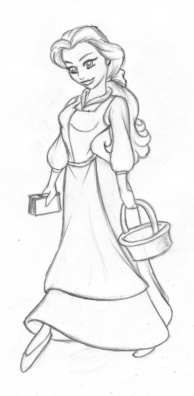 626x1277 Disney - Belle Sketch