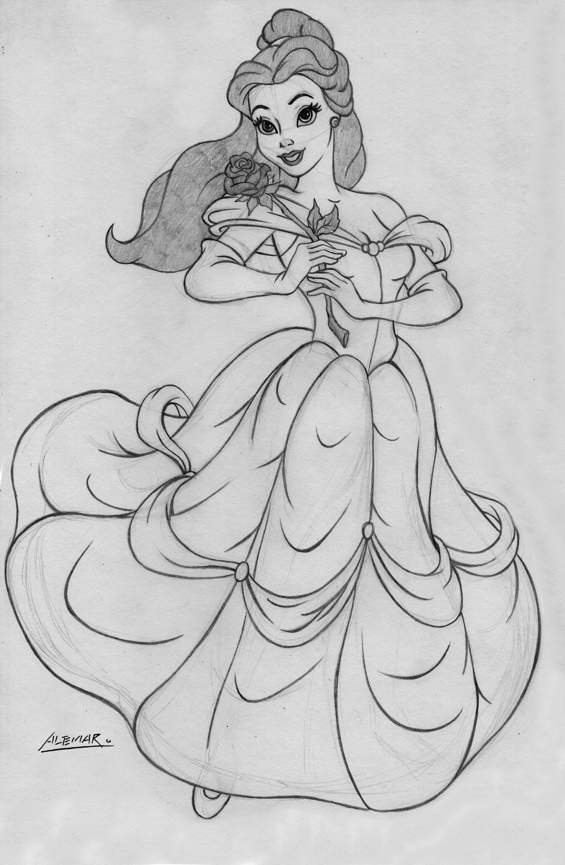 Belle Sketch At Paintingvalley Com Explore Collection Of Belle