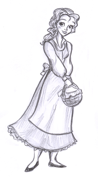 343x627 Pretty Belle Sketch By Lilostitchfan - Belle Sketch