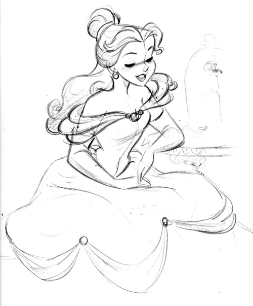 500x603 Disney Fun Princess Beauty And The Beast Sketch Belle Disney - Belle Sketch