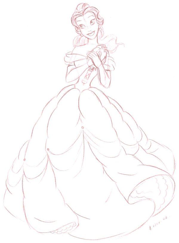 600x813 Belle Sketch Character Design References - Belle Sketch Disney