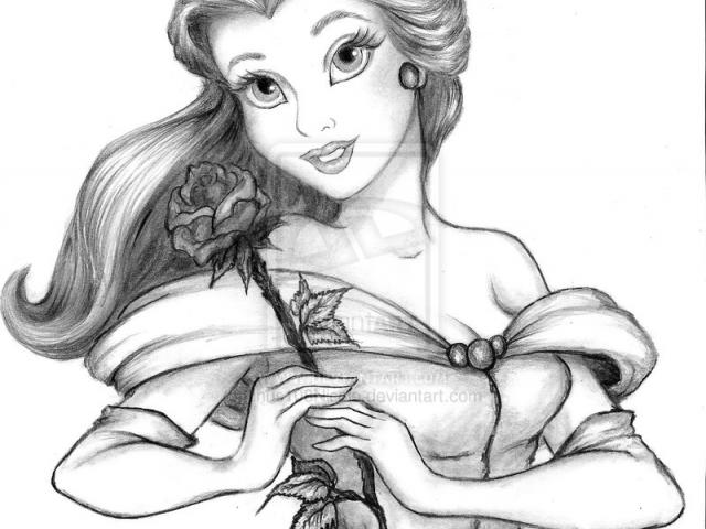 640x480 Drawn Disney Belle 2 - Belle Sketch Disney