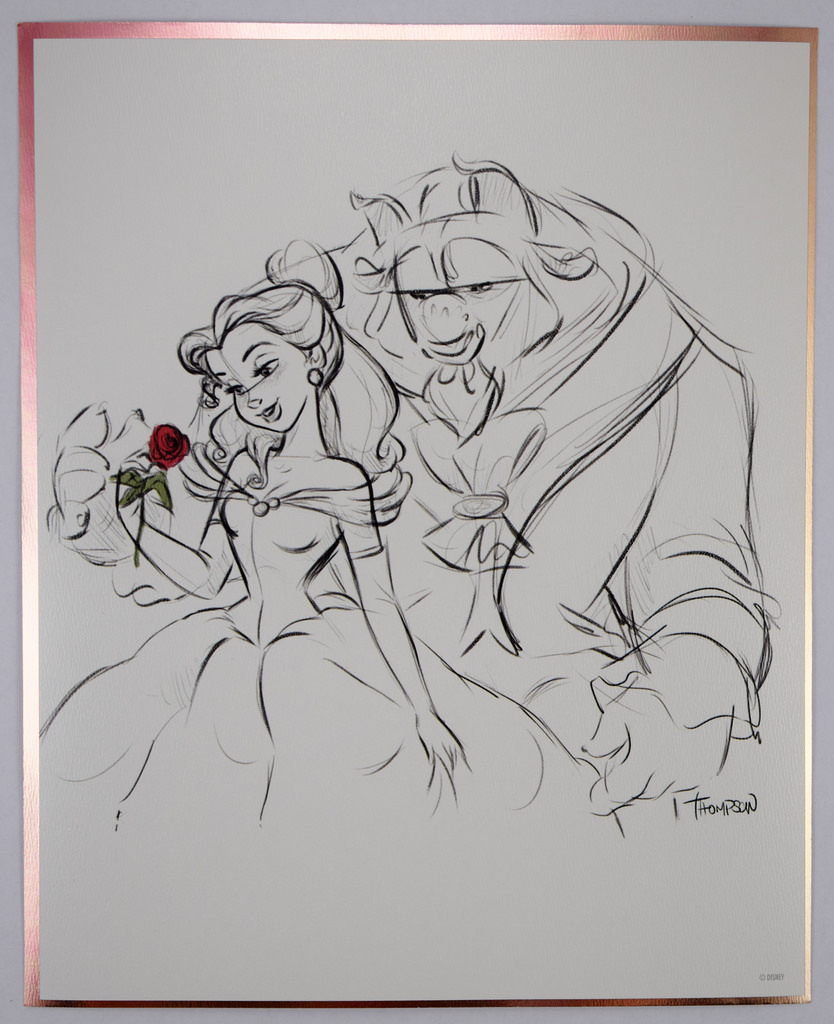 834x1024 Art Of Belle Lithograph Set - Belle Sketch Disney