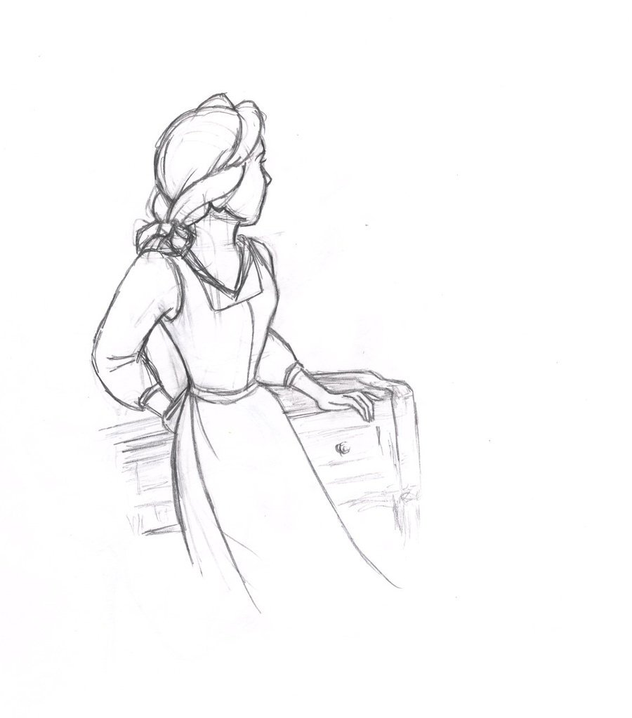 900x1023 Belle Sketch - Belle Sketch Disney