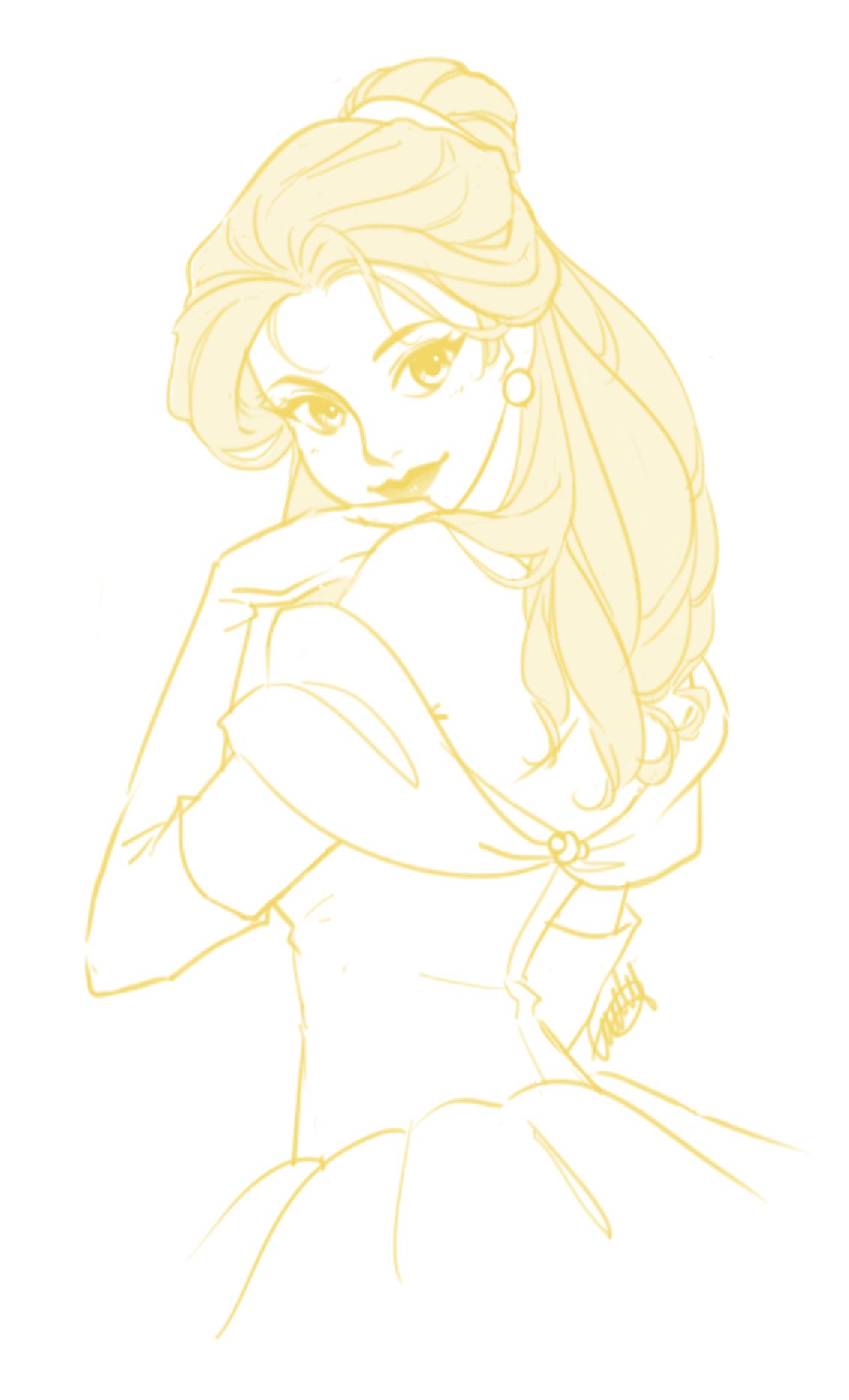 1132x1866 Belle Sketch By Emily Fay On @ Disney Art - Belle Sketch Disney