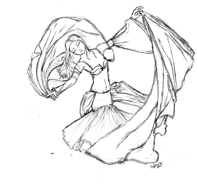800x748 Belly Dancer Sketch By Milkywaysora - Belly Dancer Sketch