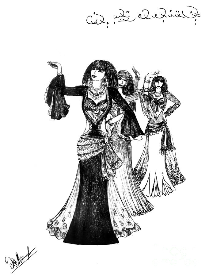 682x900 Egyptian Belly Dancers Drawing By Sofia Metal Queen - Belly Dancer Sketch