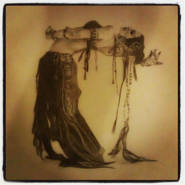 612x612 In Case I Get Famous Sketch Of The Day Belly Dancer - Belly Dancer Sketch