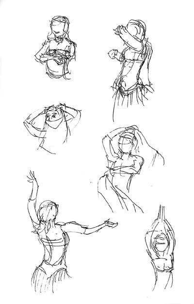 400x626 Paper Dragon Press Belly Dancing - Belly Dancer Sketch