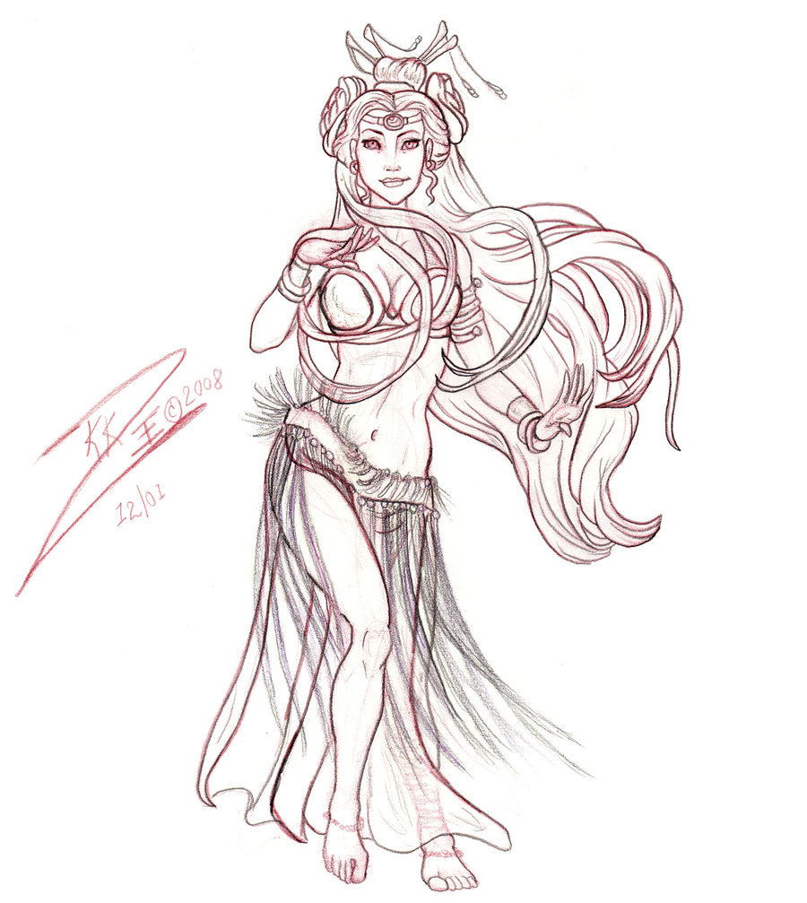 900x1007 Tribal Belly Dancer Sketch 01 By Blackunigryphon - Belly Dancer Sketch